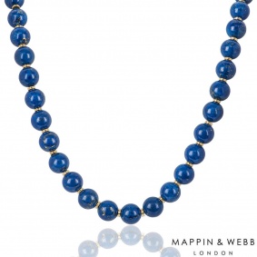 Mappin & Webb Lapis Ball Set Necklace